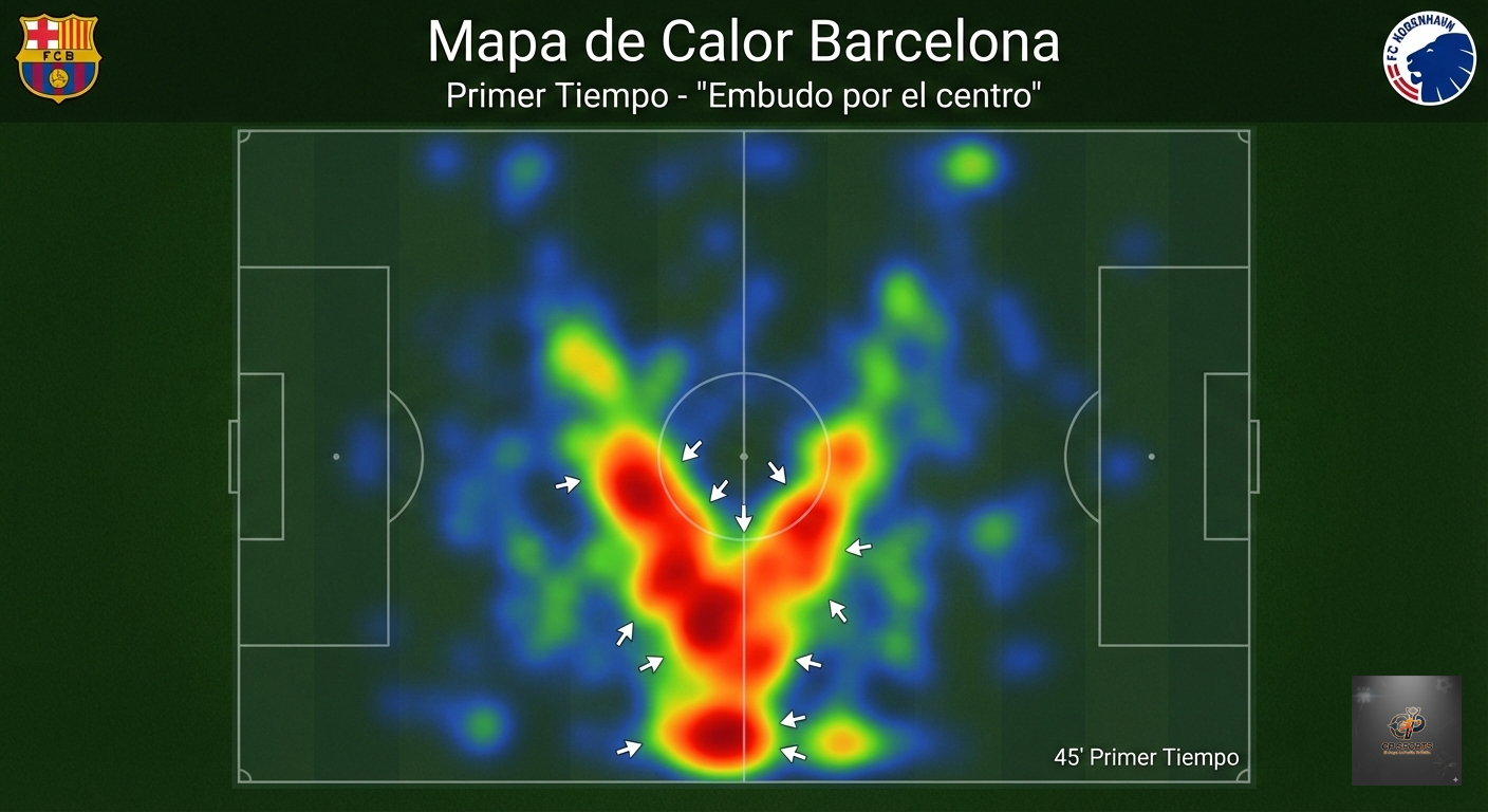 Mapa de calor Barcelona vs Kobenhavn Champions League